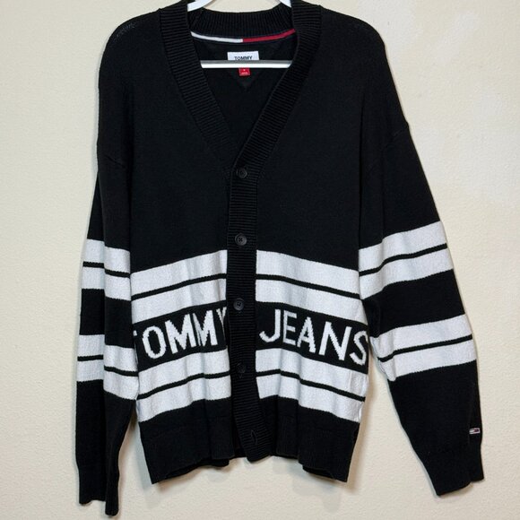 Tommy Hilfiger Other - Tommy Hilfiger Cardigan Stripe Graphic Tommy Jeans Man Black White M